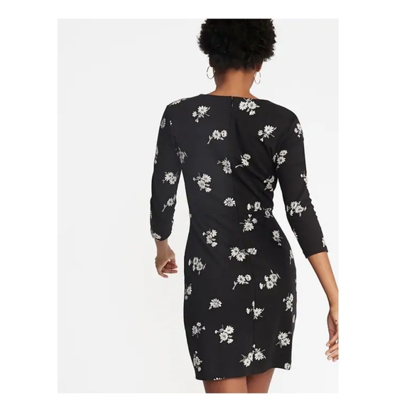 Patterned Ponte-Knit Sheath Dress Med - Picture 2 of 7